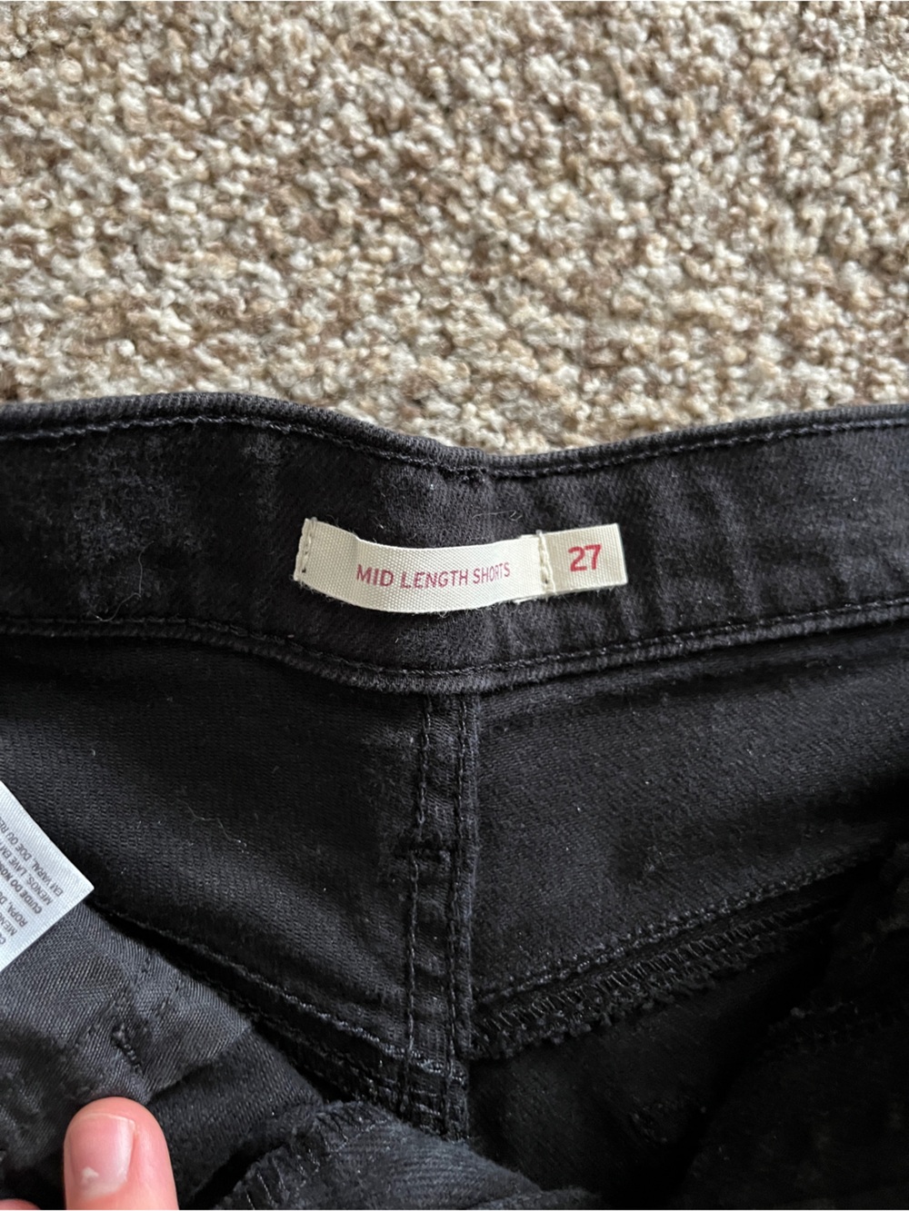 Levi's Black Mid-Length Jean Shorts